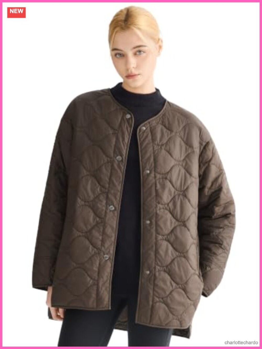 Oversized Quilted Lightweight Jacket Waterproof Puffer Coat Pockets